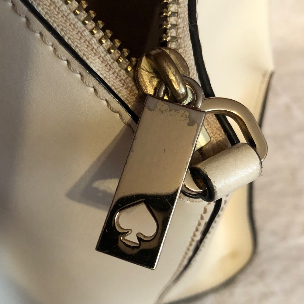 Kate Spade Parliament Square Savannah Cream Top-Handle Satchel with Snake-Trim - Picture 7 of 9